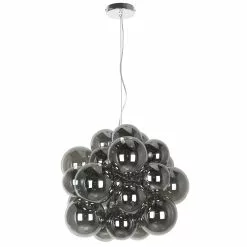Dainolite Comet Pendant Light - 6-Light - 20-in X 20-in - Polished Chrome/Smoked Glass