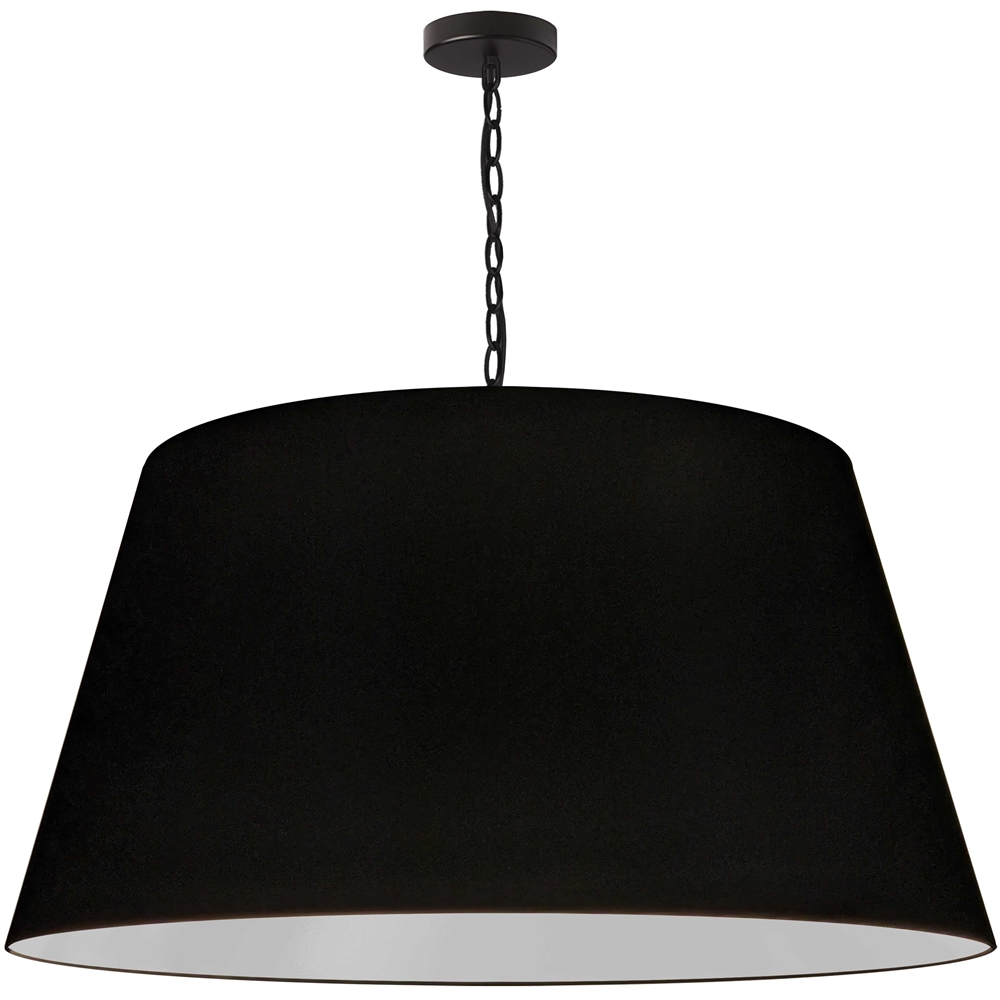Dainolite Brynn Pendant Light - 1-Light - 32-in X 16-in - Black/White And Silver 3 Dainolite Brynn Pendant Light - 1-Light - 32-in X 16-in - Black/White And Silver