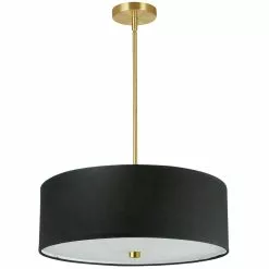 Dainolite Everly Pendant Light - 4-Light - 20-in X 5-in - Aged Brass/Black