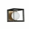 Dainolite Signature Vanity Light - 1-Light - 6-in - Black And Aged Brass