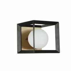 Dainolite Signature Vanity Light - 1-Light - 6-in - Black And Aged Brass