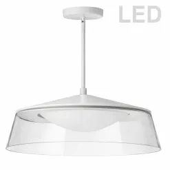 Dainolite Signature Pendant Light - 1-Light - 18-in X 6.1-in - Matte White