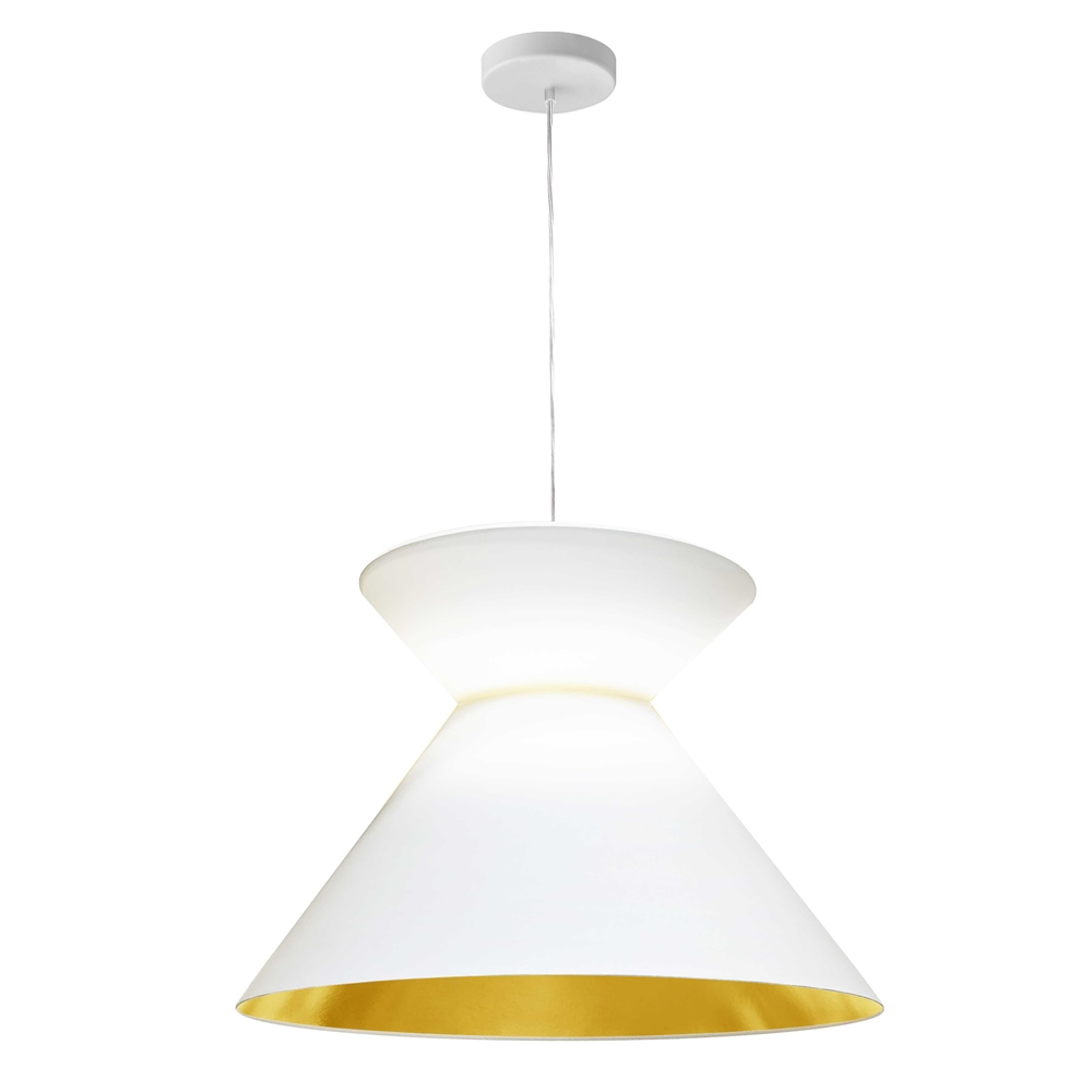 Dainolite Patricia Pendant Light - 1-Light - 18-in X 11.5-in - White And Gold 3 Dainolite Patricia Pendant Light - 1-Light - 18-in X 11.5-in - White And Gold