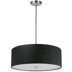Dainolite Everly Pendant Light - 4-Light - 20-in X 5-in - Polished Chrome/Black