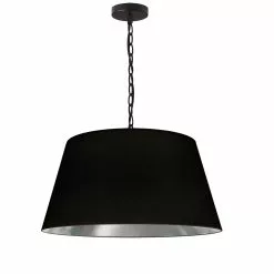 Dainolite Brynn Pendant Light - 1-Light - 20-in X 10-in - Black And Silver