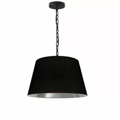 Dainolite Brynn Pendant Light - 1-Light - 14-in X 7-in - Black And Silver
