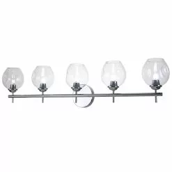 Dainolite Abii Vanity Light - 5-Light - 34.1-in - Polished Chrome