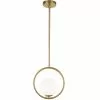 Dainolite Adrienna Pendant Light - 1-Light - 10-in X 10.75-in - Aged Brass