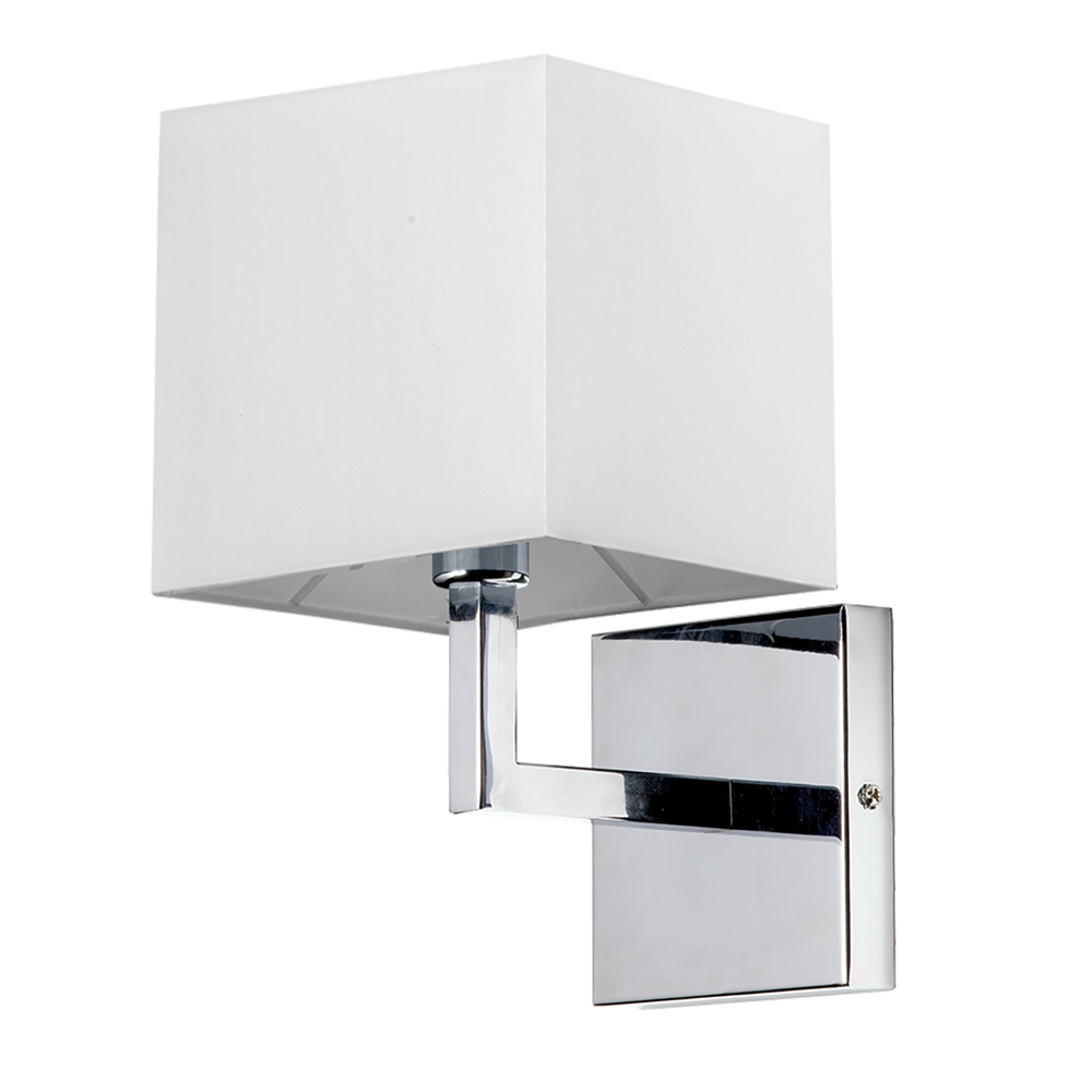 Dainolite Signature Wall Sconce - 1-Light - 6-in - Polished Chrome And White 3 Dainolite Signature Wall Sconce - 1-Light - 6-in - Polished Chrome And White