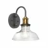 Dainolite Signature Wall Sconce - 1-Light - 8-in - Black And Antique Brass