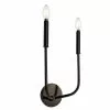 Dainolite Eleanor Wall Sconce - 2-Light - 4.75-in - Matte Black