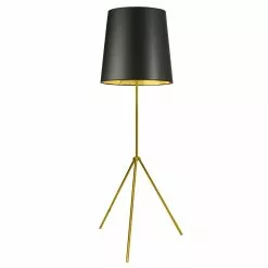 Dainolite 3 Leg Drum Floor Fixture Black Gold - 66-in
