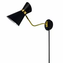 Dainolite 11-in H Swing Arm Wall Lamp - Black/Vintage Bronze
