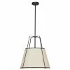 Dainolite Trapezoid Modern/Contemporary 18-in Cream And Black Pendant Light