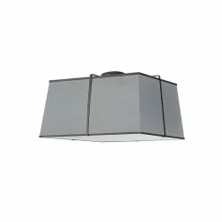 Dainolite 1-Pack Trapezoid 16-in Grey Modern/Contemporary Incandescent Flush Mount Light