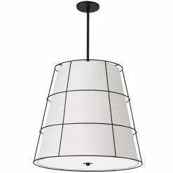 Dainolite Alcala Transitional Matte Black 22-in Pendant Light