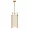 Dainolite Trapezoid Modern/Contemporary Cream And Gold 12-in Pendant Light