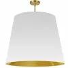 Dainolite Oversized Drum Modern/Contemporary White And Gold 32-in Pendant Light