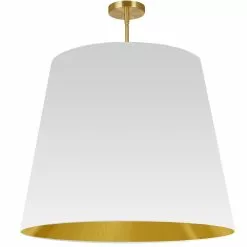 Dainolite Oversized Drum Modern/Contemporary White And Gold 32-in Pendant Light