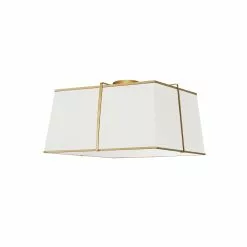 Dainolite Trapezoid 16-in White Modern/Contemporary Incandescent Flush Mount Light