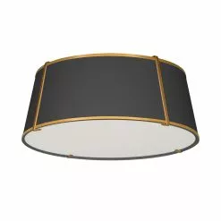 Dainolite Trapezoid 22-in Black Modern/Contemporary Incandescent Flush Mount Light