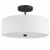 Dainolite Everly 14.25-in White And Black Transitional Semi-Flush Mount Light -Dainolite Shop 330844797 MainImage 001