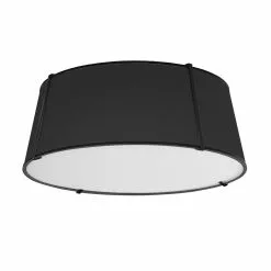 Dainolite 1-Pack Trapezoid 22-in Black Modern/Contemporary Incandescent Flush Mount Light