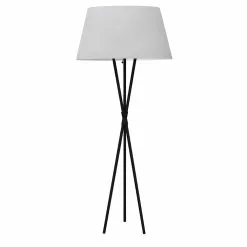 Dainolite Gabriela 61.5-in Matte Black Tripod Floor Lamp With White Shade