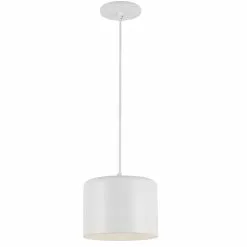 Dainolite Emilia Transitional Matte White 8-in Pendant Light