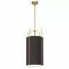 Dainolite Trapezoid Modern/Contemporary Black And Gold 12-in Pendant Light