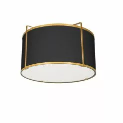 Dainolite Trapezoid 12-in Black Modern/Contemporary Incandescent Flush Mount Light