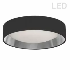 Dainolite 1-Pack 15-in Black/Silver Modern/Contemporary Integrated LED Flush Mount Light
