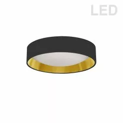 Dainolite 1-Pack 11-in Black/Gold Modern/Contemporary Integrated LED Flush Mount Light