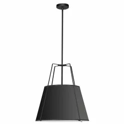 Dainolite Trapezoid Modern/Contemporary 18-in Black Pendant Light