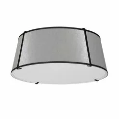 Dainolite 1-Pack Trapezoid 22-in Grey Modern/Contemporary Incandescent Flush Mount Light