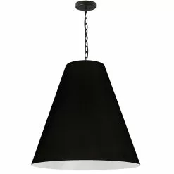 Dainolite Anaya Transitional Black And Matte White 26-in Pendant Light