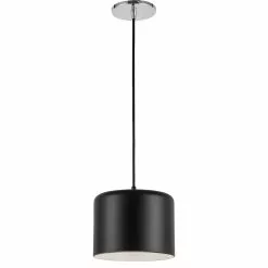 Dainolite Emilia Transitional Matte Black 8-in Pendant Light