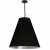 Dainolite Anaya Transitional Drum Black And Silver 26-in Pendant Light