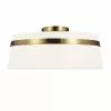 Dainolite Symphony 15-in Aged Brass Contemporary Semi-Flush Mount Fixture With White Shade -Dainolite Shop 330845018 MainImage 001