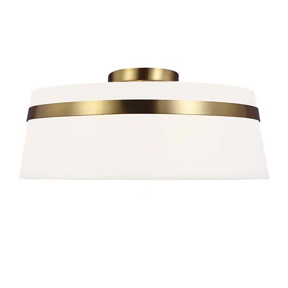 Dainolite Symphony 15-in Aged Brass Contemporary Semi-Flush Mount Fixture With White Shade 3 Dainolite Symphony 15-in Aged Brass Contemporary Semi-Flush Mount Fixture With White Shade
