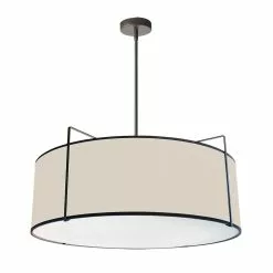 Dainolite Trapezoid Modern/Contemporary Cream And Black 24-in Pendant Light