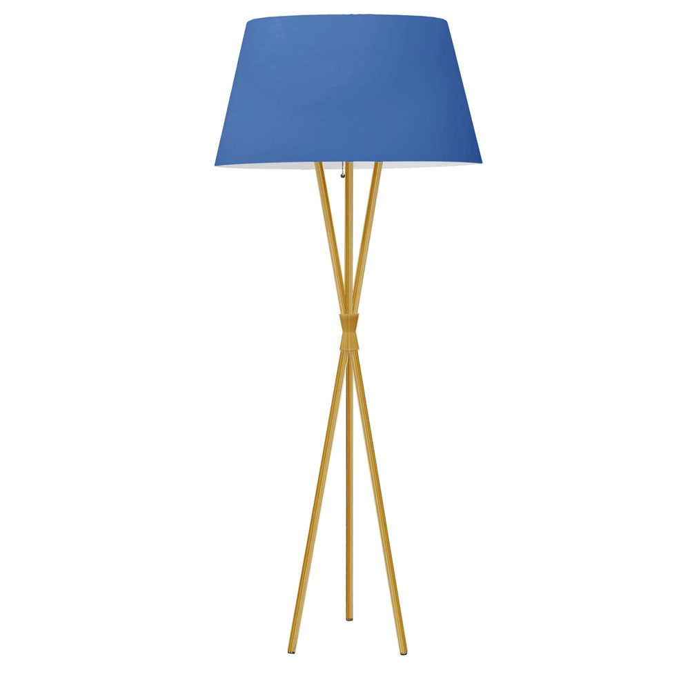 Dainolite Gabriela 61.5-in Aged Brass Tripod Floor Lamp With Blue Shade 3 Dainolite Gabriela 61.5-in Aged Brass Tripod Floor Lamp With Blue Shade