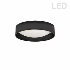 Dainolite 1-Pack 11-in Black/Clear Modern/Contemporary Integrated LED Flush Mount Light