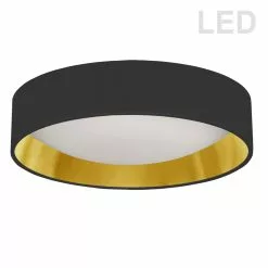 Dainolite 1-Pack 15-in Black/Gold Modern/Contemporary Integrated LED Flush Mount Light