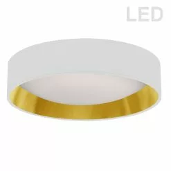Dainolite 1-Pack 15-in White/Gold Modern/Contemporary Integrated LED Flush Mount Light