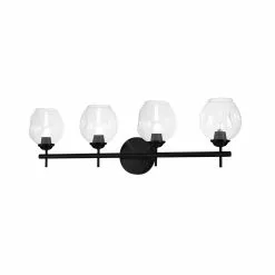 Dainolite Abii 4-Light 29.25-in Black Transitional Vanity Light
