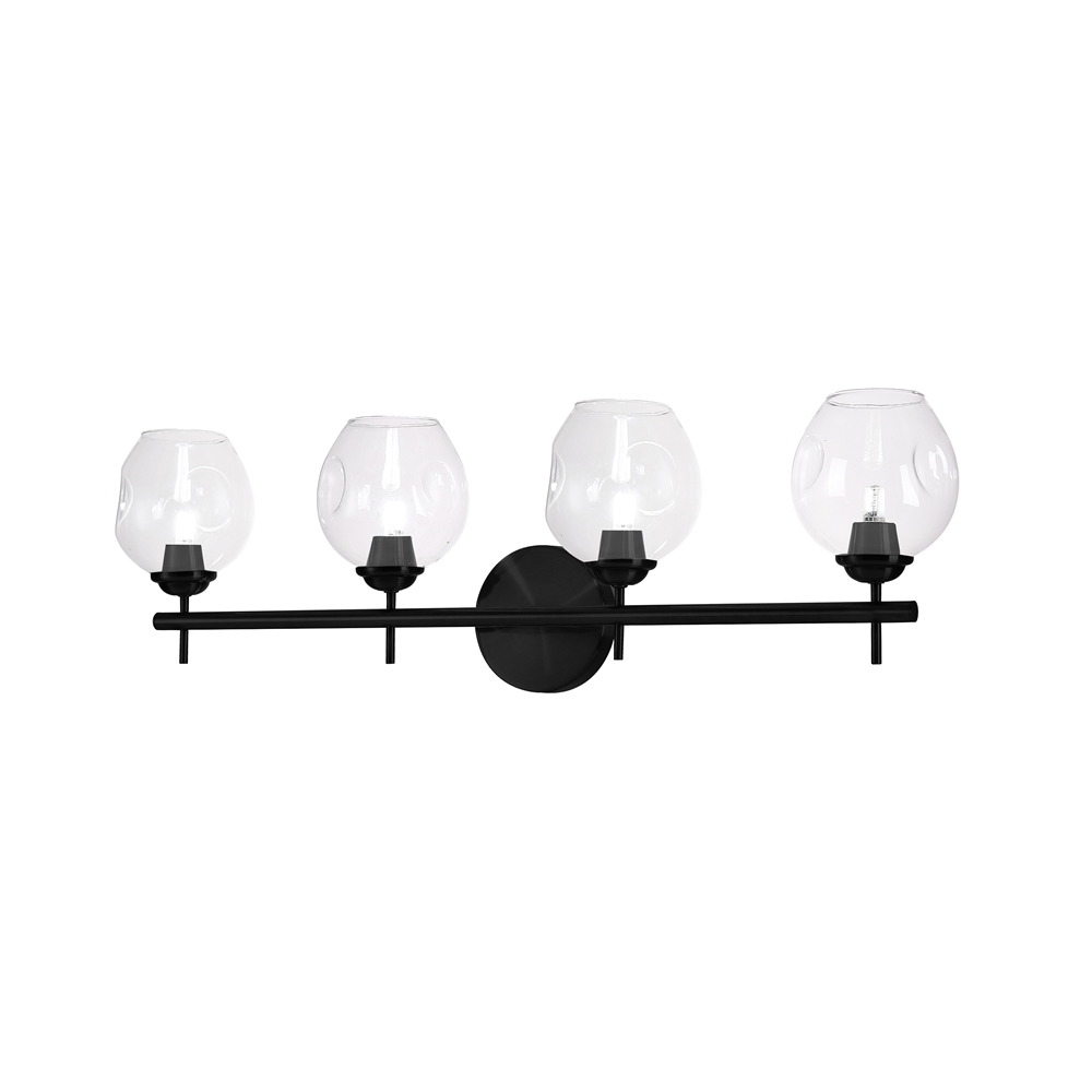 Dainolite Abii 4-Light 29.25-in Black Transitional Vanity Light 3 Dainolite Abii 4-Light 29.25-in Black Transitional Vanity Light