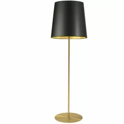 Dainolite 68.5-in Aged Brass Floor Lamp With Black Shade