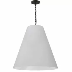 Dainolite Anaya Transitional White And Matte Black 26-in Pendant Light