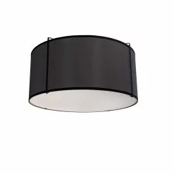 Dainolite 1-Pack Trapezoid 12-in Black Modern/Contemporary Incandescent Flush Mount Light